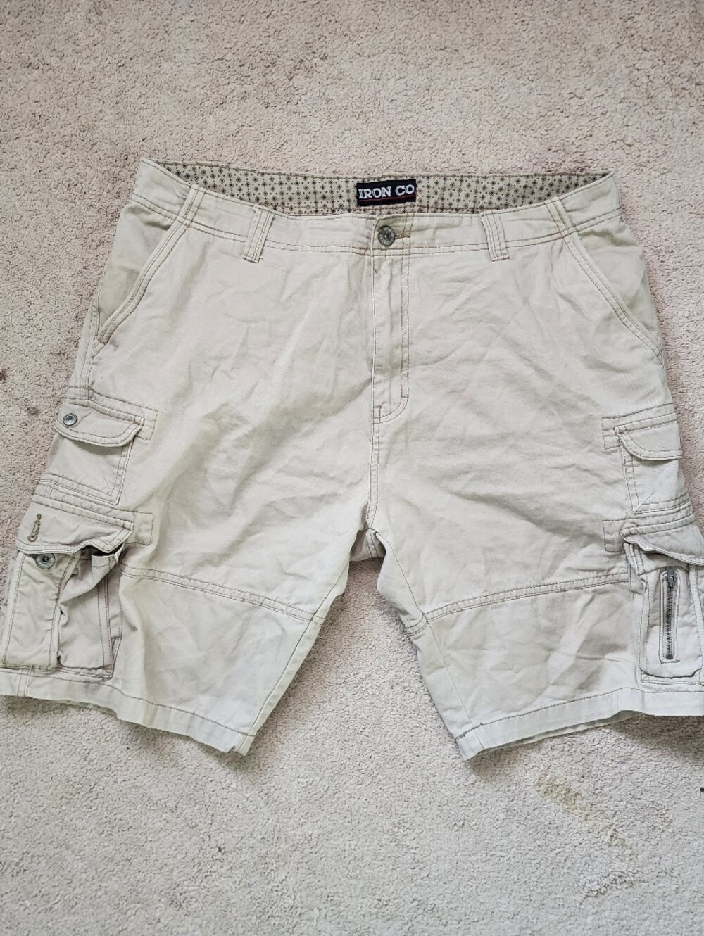 Iron Co. Men's Khaki Cargo Shorts